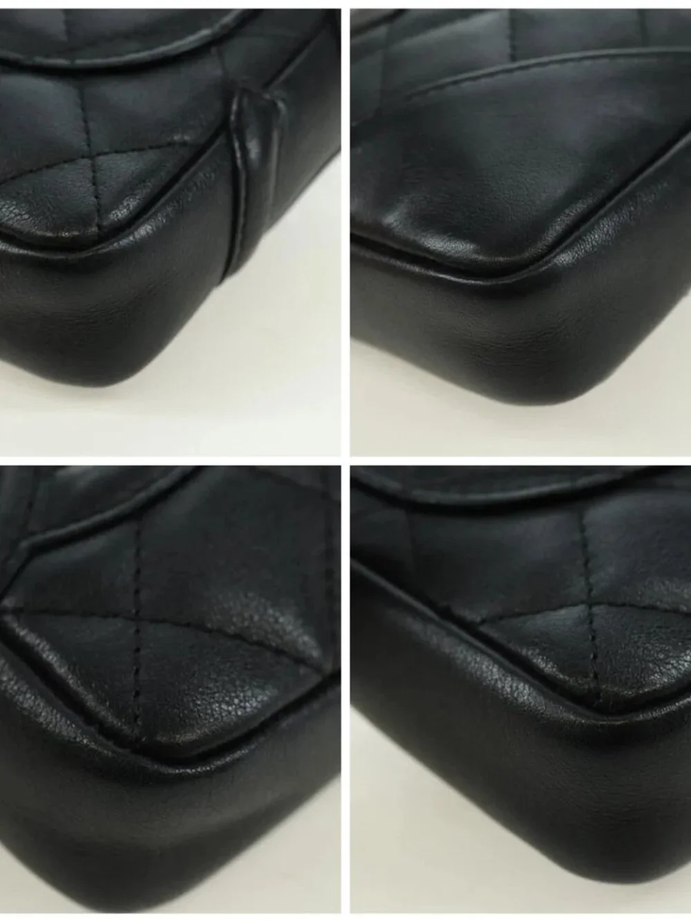 CHANEL Cambon Line Matelasse Shoulder Bag Leather Black Silver CC Auth bs34918M